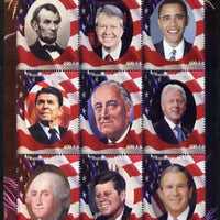 Benin 2009 USA Presidents #1 perf sheetlet containing 9 values unmounted mint. Note this item is privately produced and is offered purely on its thematic appeal