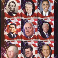 Benin 2009 USA Presidents #1 imperf sheetlet containing 9 values unmounted mint. Note this item is privately produced and is offered purely on its thematic appeal