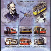 Guinea - Bissau 2005 Trams & Jules Verne perf sheetlet containing 6 values unmounted mint Mi 3022-27