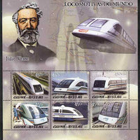 Guinea - Bissau 2005 Maglev Trains & Jules Verne perf sheetlet containing 6 values unmounted mint Mi 3028-33