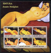 Guinea - Bissau 2005 Paintings by Modigliani perf sheetlet containing 6 values unmounted mint Mi 3037-42