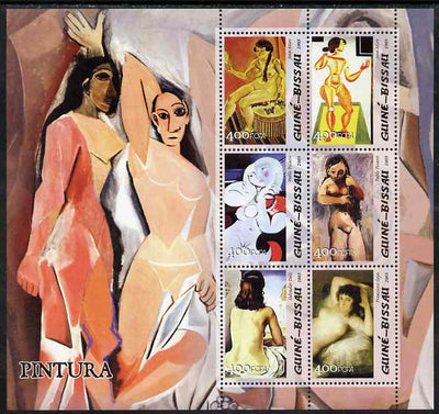 Guinea - Bissau 2005 Paintings by Spanish Artists perf sheetlet containing 6 values unmounted mint Mi 3043-48