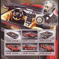 Guinea - Bissau 2005 Ferrari Cars & Jules Verne with Rotary Logo perf sheetlet containing 6 values unmounted mint Mi 3086-91