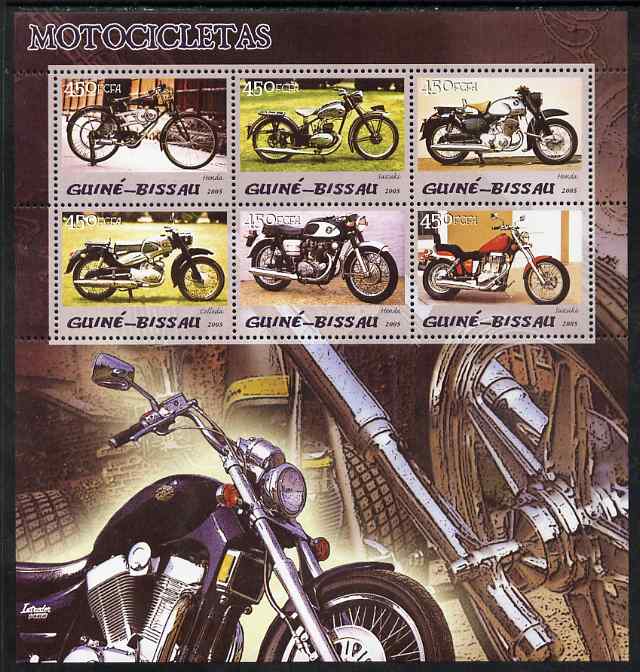Guinea - Bissau 2005 Motorcycles perf sheetlet containing 6 values unmounted mint Mi 3079-84