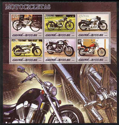 Guinea - Bissau 2005 Motorcycles perf sheetlet containing 6 values unmounted mint Mi 3079-84