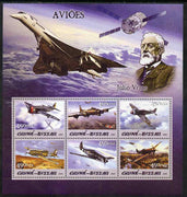 Guinea - Bissau 2005 Aircraft & Jules Verne perf sheetlet containing 6 values unmounted mint Mi 3093-98