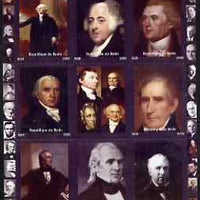 Benin 2009 USA Presidents #2 perf sheetlet containing 8 values plus label unmounted mint. Note this item is privately produced and is offered purely on its thematic appeal