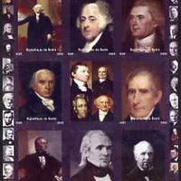 Benin 2009 USA Presidents #2 imperf sheetlet containing 8 values plus label unmounted mint. Note this item is privately produced and is offered purely on its thematic appeal