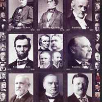 Benin 2009 USA Presidents #3 perf sheetlet containing 8 values plus label unmounted mint. Note this item is privately produced and is offered purely on its thematic appeal