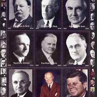 Benin 2009 USA Presidents #4 perf sheetlet containing 9 values unmounted mint. Note this item is privately produced and is offered purely on its thematic appeal