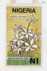 Nigeria 1993 Orchids - original hand-painted artwork for N1 value (Aerangis biloba) by Godrick N Osuji on card 5" x 9" endorsed B2