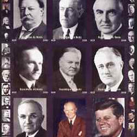 Benin 2009 USA Presidents #4 imperf sheetlet containing 9 values unmounted mint. Note this item is privately produced and is offered purely on its thematic appeal