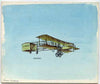 Eynhallow 1982 Early Aircraft #1 (Farman) original artwork by R A Sherrington of of the B L Kearley Studio, watercolour on board 175 x 150 mm plus imperf deluxe sheet (£2 value) as issued