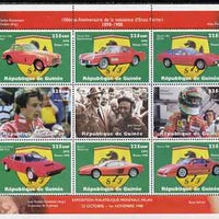 Guinea - Conakry 1998 Ferrari perf sheetlet containing 9 values unmounted mint. Note this item is privately produced and is offered purely on its thematic appeal