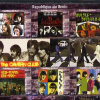 Benin 2009 The Beatles (The Cavern Club) perf sheetlet containing set of 6 values plus 3 labels unmounted mint. Note this item is privately produced and is offered purely on its thematic appeal