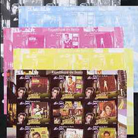 Benin 2009 Elvis Presley - Album Covers imperf sheetlet containing 9 values, the set of 5 progressive proofs comprising the 4 individual colours plus all 4-colour composite, unmounted mint