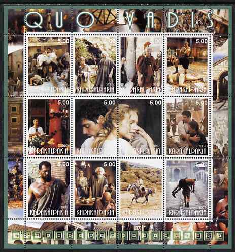 Karakalpakia Republic 2002 Quo Vadis #1 perf sheetlet containing 12 values unmounted mint