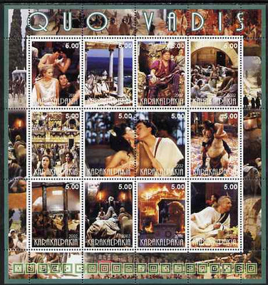 Karakalpakia Republic 2002 Quo Vadis #2 perf sheetlet containing 12 values unmounted mint
