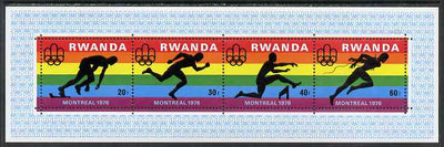 Rwanda 1976 Montreal Olympic Games (2nd issue) perf m/sheet containing 4 values unmounted mint, SG MS775