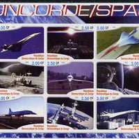 Congo 2002 Concorde & Space imperf sheetlet #01 containing set of 9 values unmounted mint. Note this item is privately produced and is offered purely on its thematic appeal
