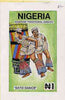 Nigeria 1992 Nigerian Dances - original hand-painted artwork for N1 value similar to issued (Sato Dance) by Godrick N Osuji on card 5" x 9" endorsed B2