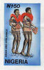 Nigeria 1992 Nigerian Dances - original hand-painted artwork for N1.50 as issued (Asian Ubo Ikpa Dance) presumably by Godrick N Osuji on board 5" x 9" endorsed C2 with 'Approved' handstamp but not signed