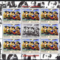 Angola 2000 Millennium 2000 - History of Animation #3 perf sheetlet containing 8 values plus label (the 7 Dwarfs) unmounted mint. Note this item is privately produced and is offered purely on its thematic appeal (with Chaplin, Bab……Details Below
