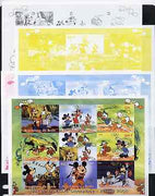 Benin 2008 Beijing Olympics - Disney Characters & Sports #1 sheetlet containing 8 values plus label, the set of 5 imperf progressive proofs comprising the 4 individual colours plus all 4-colour composite, unmounted mint
