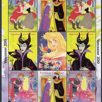 Djibouti 2008 Beijing & Vancouver Olympics - Disney - Sleeping Beauty perf sheetlet containing 8 values plus label unmounted mint. Note this item is privately produced and is offered purely on its thematic appeal