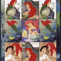 Djibouti 2008 Beijing & Vancouver Olympics - Disney - The Little Mermaid perf sheetlet containing 8 values plus label unmounted mint. Note this item is privately produced and is offered purely on its thematic appeal