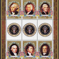 Belize 1986 United States Presidents perf sheetlet containing 6 values plus 3 labels unmounted mint SG 917-22