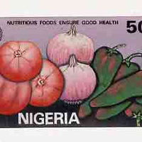Nigeria 1992 Conference on Nutrition - original hand-painted artwork for 50k value (Fruit & vegetables) by NSP&MCo Staff Artist Samuel A M Eluare on board 9"x5" endorsed A4