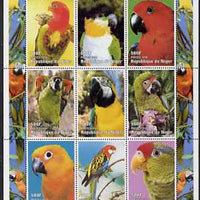 Niger Republic 1998 Parrots sheetlet containing 9 values unmounted mint