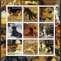 Eritrea 2002 Dogs imperf sheetlet containing 9 values unmounted mint