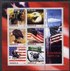 Angola 2002 Remember September 11th perf sheetlet containing 6 values plus 3 labels, unmounted mint