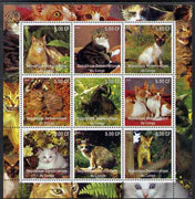 Congo 2002 Domestic Cats perf sheetlet containing 9 values unmounted mint
