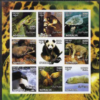 Somalia 2002 Wildlife imperf sheetlet containing 9 values unmounted mint. Note this item is privately produced and is offered purely on its thematic appeal