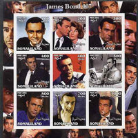 Somaliland 2002 James Bond (Sean Connery) imperf sheetlet containing 9 values unmounted mint