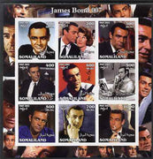Somaliland 2002 James Bond (Sean Connery) imperf sheetlet containing 9 values unmounted mint