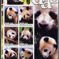Benin 2003 Pandas large imperf sheetlet containing set of 6 values unmounted mint. Note this item is privately produced and is offered purely on its thematic appeal