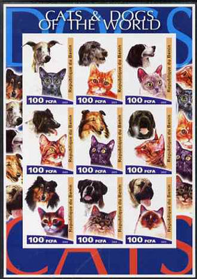 Benin 2003 Cats & Dogs of the World imperf sheetlet containing set of 9 values unmounted mint. Note this item is privately produced and is offered purely on its thematic appeal