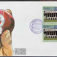 St Vincent - Grenadines 1985 Cricketers #3 - $2 Yorkshire Team - imperforate pair on illustrated cover with first day cancellation, as SG 369 very few imperfs are known on cover