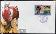 St Vincent - Grenadines 1985 Cricketers #3 - 60c L Potter - imperforate se-tenant pair on illustrated cover with first day cancellation, as SG 366a very few imperfs are known on cover