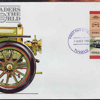 Tuvalu 1985 Cars #3 (Leaders of the World) $1.50 Aston Martin Lagonda - imperforate se-tenant pair on illustrated cover with first day cancellation, as SG 370a very few imperfs are known on cover