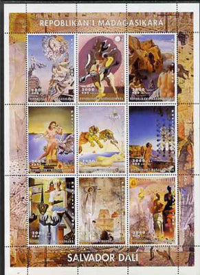Madagascar 2000 Paintings by Salvador Dali perf sheetlet containing complete set of 9 values unmounted mint