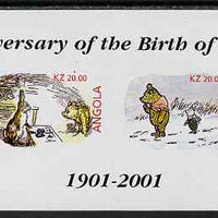 Angola 2001 Birth Centenary of Walt Disney imperf sheetlet containing 4 values (Winnie the Pooh) unmounted mint