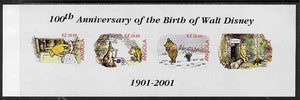 Angola 2001 Birth Centenary of Walt Disney imperf sheetlet containing 4 values (Winnie the Pooh) unmounted mint
