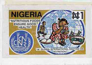 Nigeria 1992 Conference on Nutrition - original hand-painted artwork for N1 value (Children Eating & Map of World) by Godrick N Osuji on card 9"x5" endorsed B1