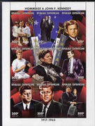Central African Republic 1997 Homage to John Kennedy perf sheetlet containing 9 values unmounted mint. Note this item is privately produced and is offered purely on its thematic appeal