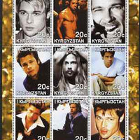 Kyrgyzstan 2000 Brad Pit perf sheetlet containing complete set of 9 values unmounted mint